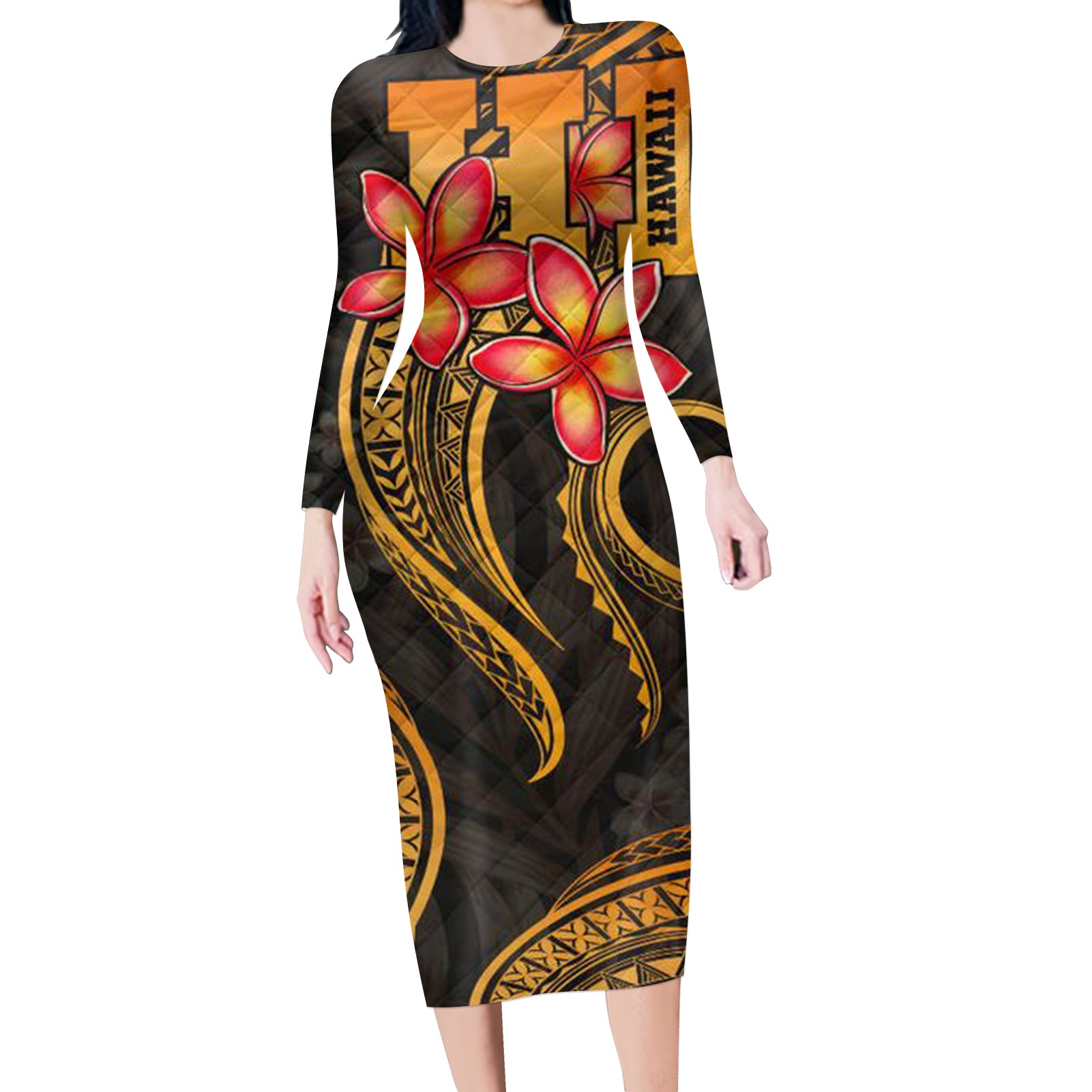 Custom Floral Long-sleeved Dress Custom Floral Long-sleeved Dress